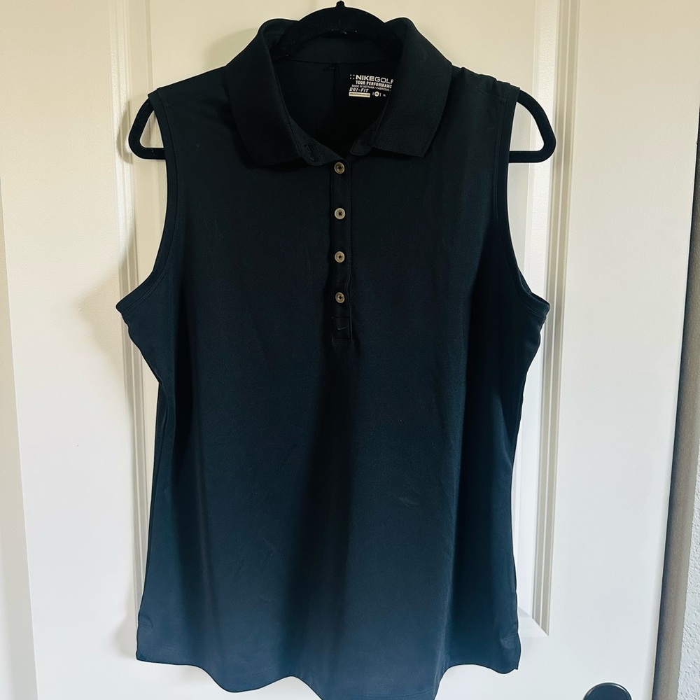 Nike Women's Sleeveless Polo Top - Black